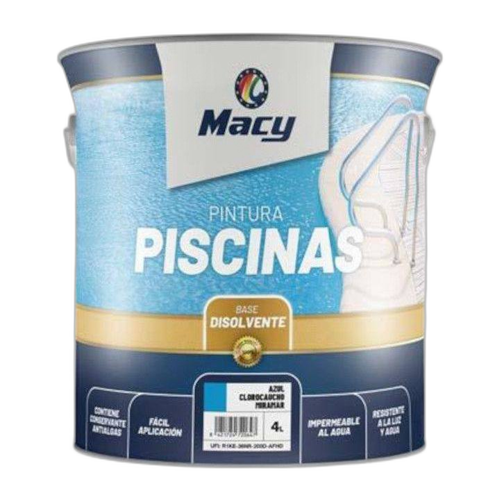 Pintura MACY para piscinas. Al DISOLVENTE. 4 LITROS