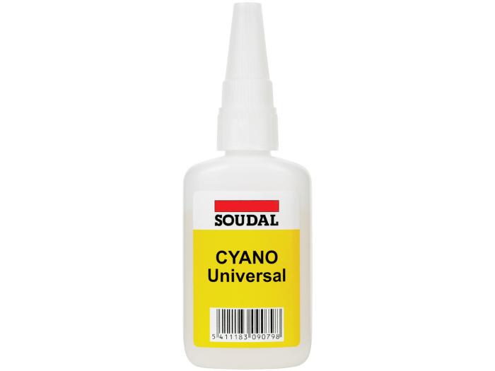 Pegado inmediato. Adhesivo de cianoacrilato Soudal 20 g.