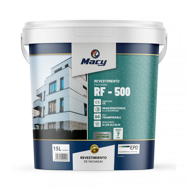 Pintura Revestimiento para Fachadas RF-500 color Blanco – Pinturas Macy